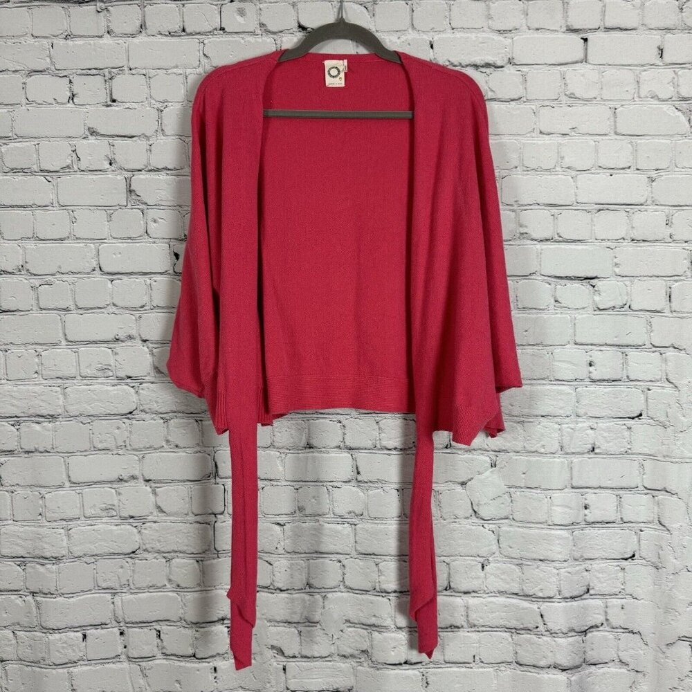 Anthropologie Akemi + Kin Dolman Cardigan Sweater Tie Front Pink Women One Size - Picture 6 of 7